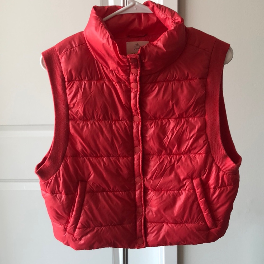 Offline by aerie red puff vest